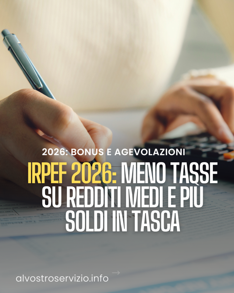IRPEF 2026: meno tasse su redditi medi e più soldi in tasca